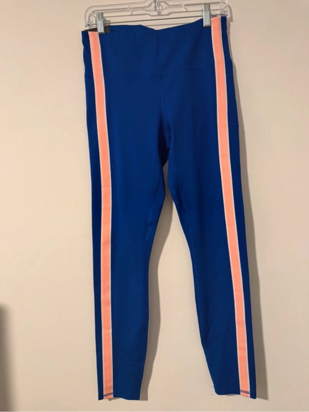 Under Armour Royal Blue Leggings with Pink Side Stripes